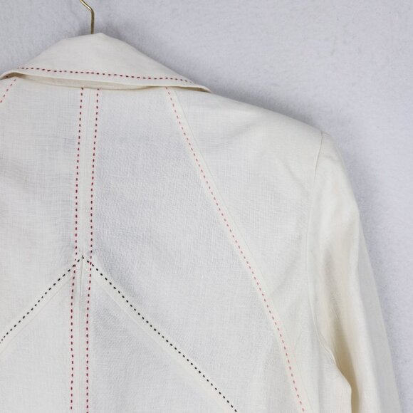 Claudia Strater Jacket Womens EU 42 US 12 Off White Cream Linen Blazer Classic - Picture 15 of 15